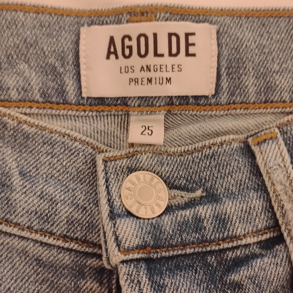 AGOLDE Revolve Nico Jean High Rise Slim Fit in Embark Wash, A093 1090, Size 25 - Picture 10 of 16